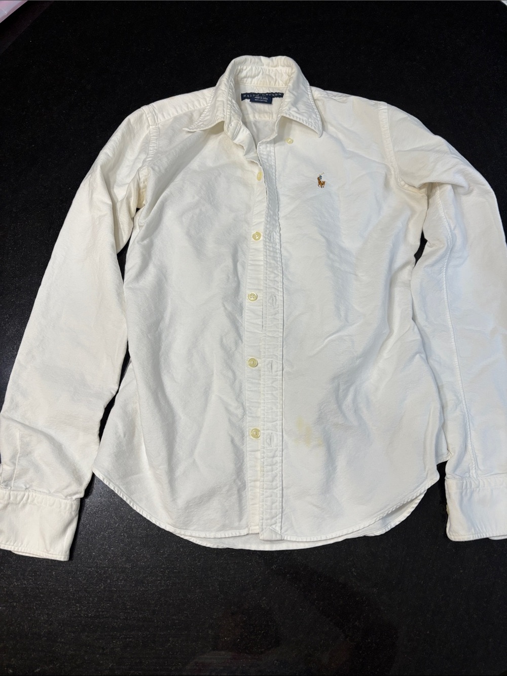 Ralph Lauren White Button-Down Oxford Shirt